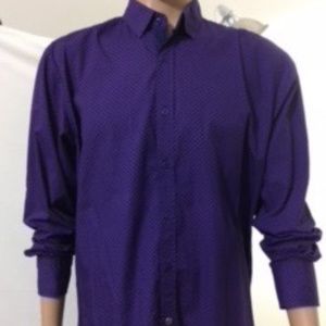 NWOT - English Laundry, Long Sleeve dress shirt,100% cotton, Purple, L
